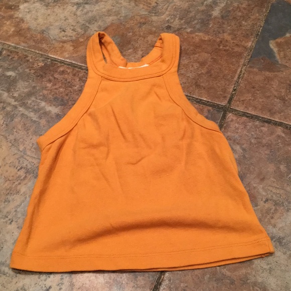 Urban Outfitters Tops - Urban outfitters Orange high neck fitted tank. S